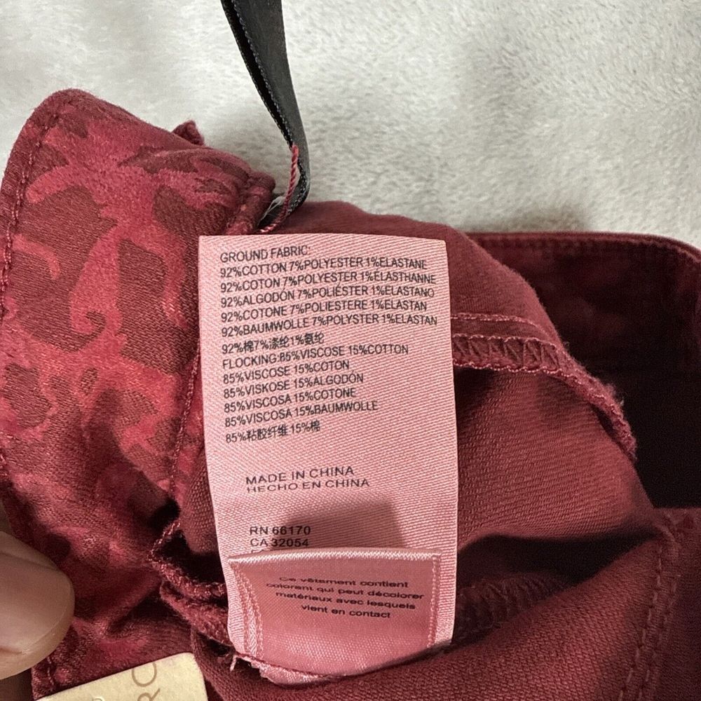 NWT $128 Anthropologie Pilcro High-Rise Denim Legging Women's Sz‎ 24P Raspberry - Picture 11 of 11